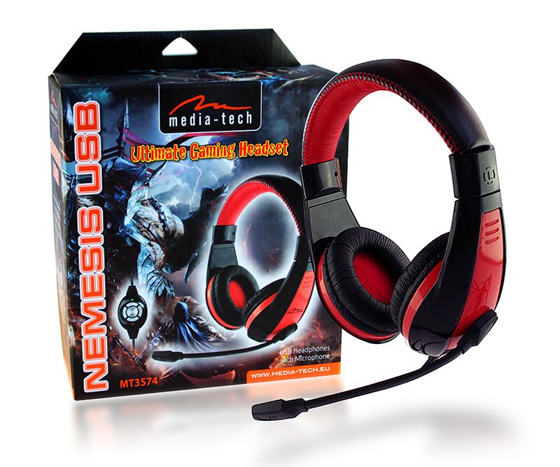 Media-Tech MT3574 Nemesis Headset Black/Red