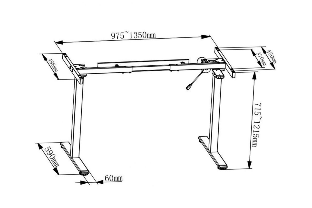 Digitus DA-90432 Electrically Height-Adjustable Table Frame single motor 2 levels Grey