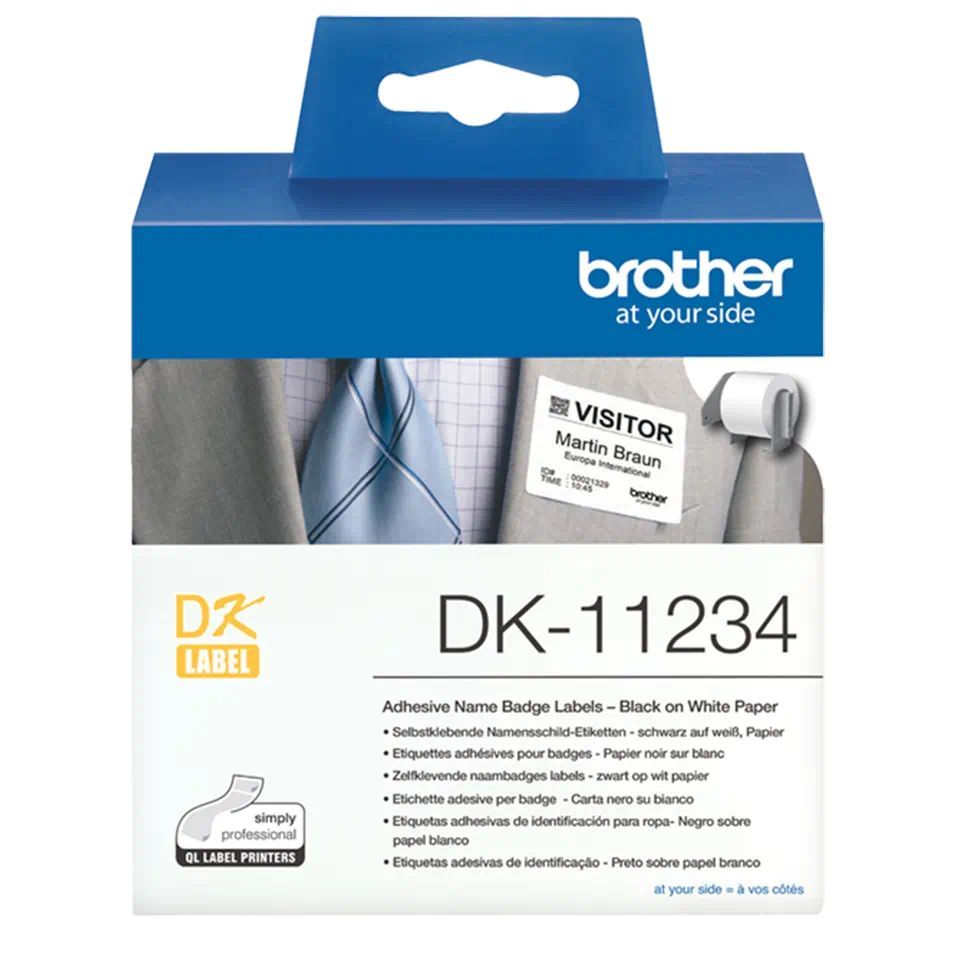 Brother DK-11234 elővágott öntapadós címke 260db/tekercs 60mm x 86mm Black on White