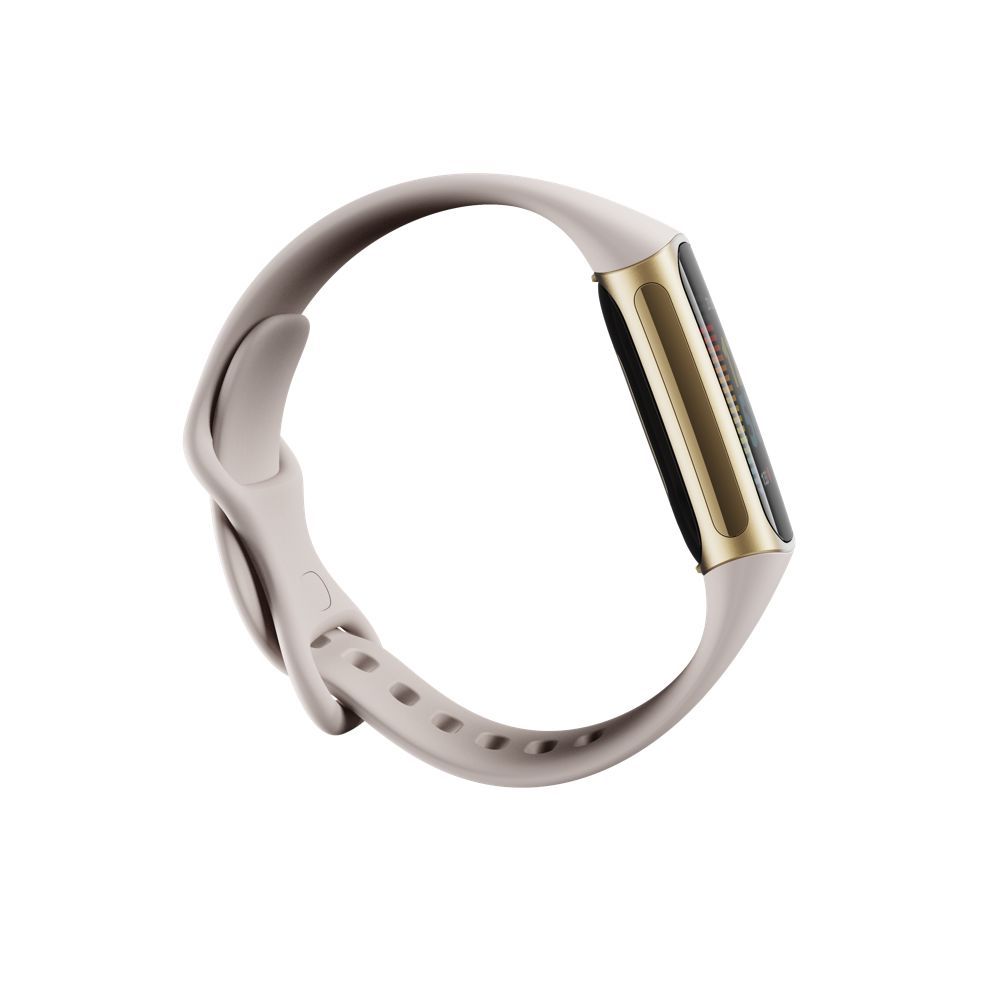 Fitbit Charge 5 Lunar White with Soft Gold Stainless Steel