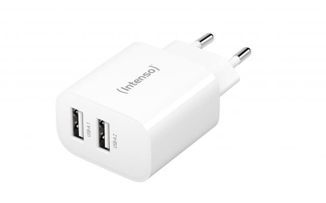 Intenso W24AA 2x USB-A Power Adapter White