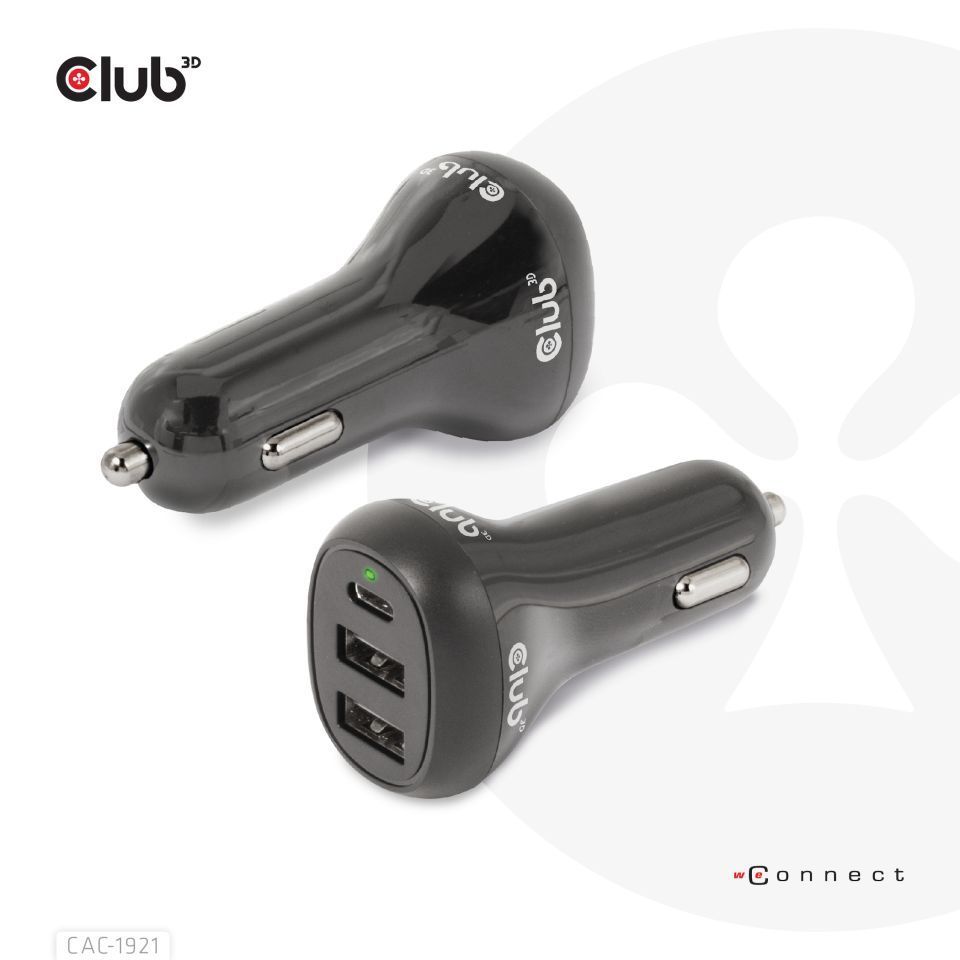Club3D 36W Notebook/Laptop Power Car Charger Black