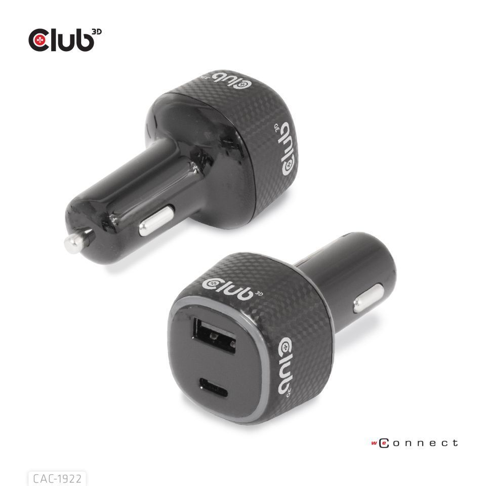 Club3D 63W Notebook/Laptop Power Car Charger Black