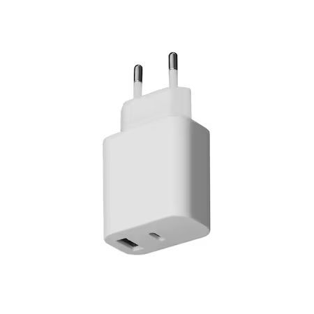 Platinet Wall Charger 30W USB Type C PD3.0+USB2.4A White