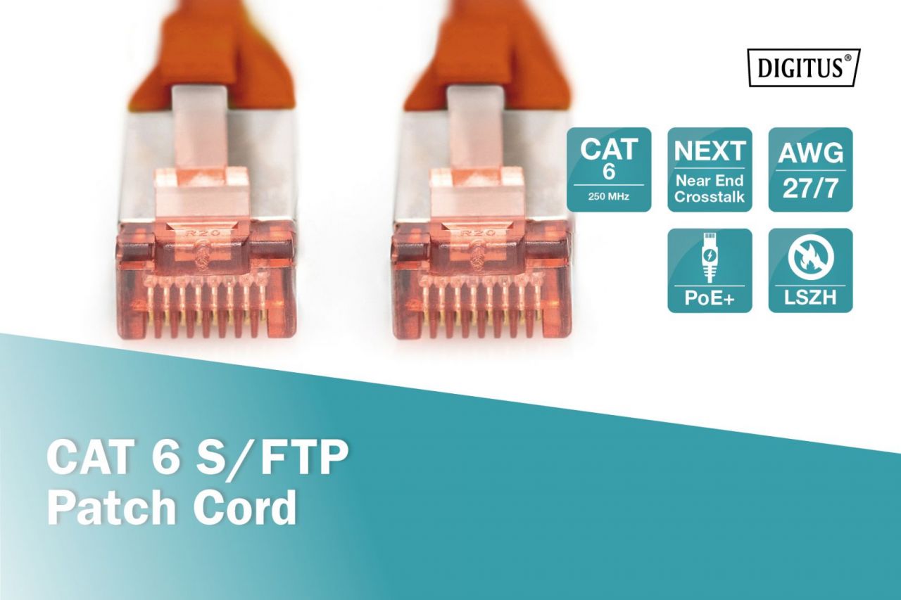 Digitus CAT6 S-FTP Patch Cable 1m Red