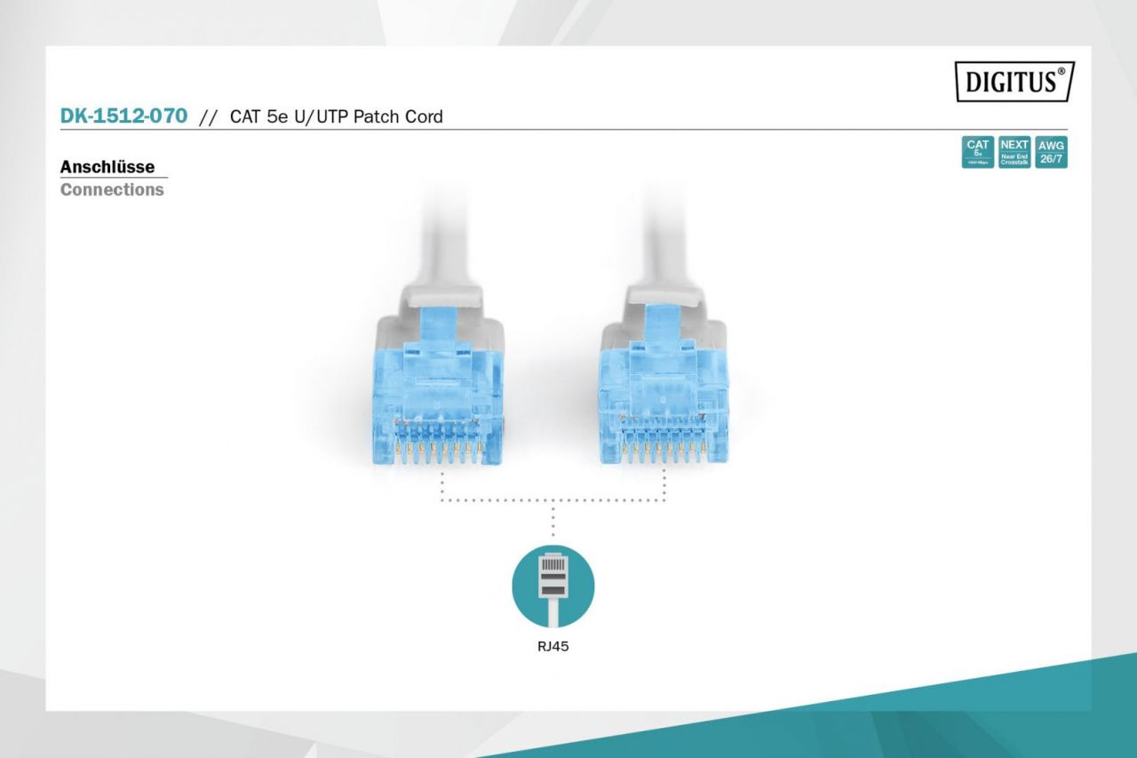 Digitus CAT5e U-UTP Patch Cable 7m Grey