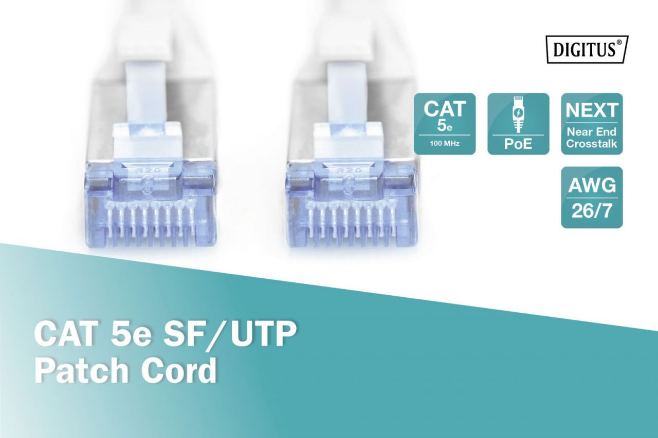 Digitus CAT5e SF-UTP Patch Cable 7m Grey