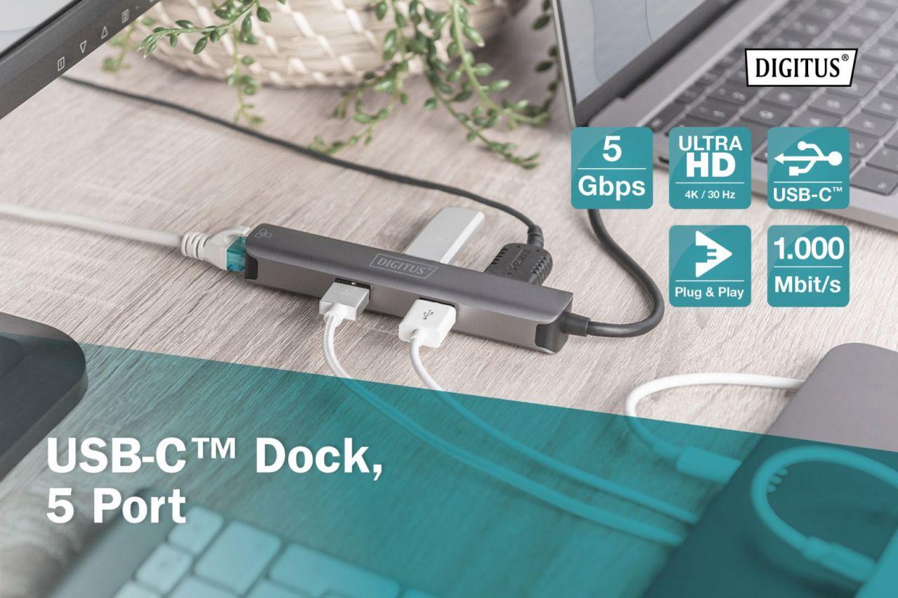 Digitus DIGITUS USB-C 5-Port Docking Station