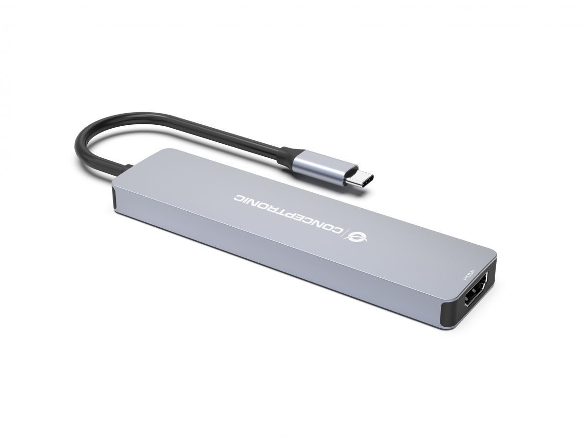 Conceptronic DONN19G 7-in-1 USB 3.2 Gen 1 Docking Station Grey