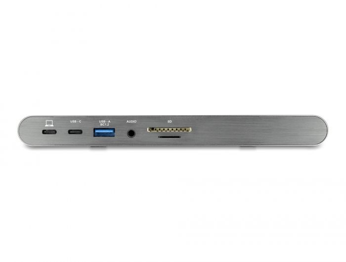 DeLock USB Type-C™ DP 1.4 Docking Station Triple 4K Display - HDMI / DisplayPort / USB / LAN / SD / PD 3.0 Grey