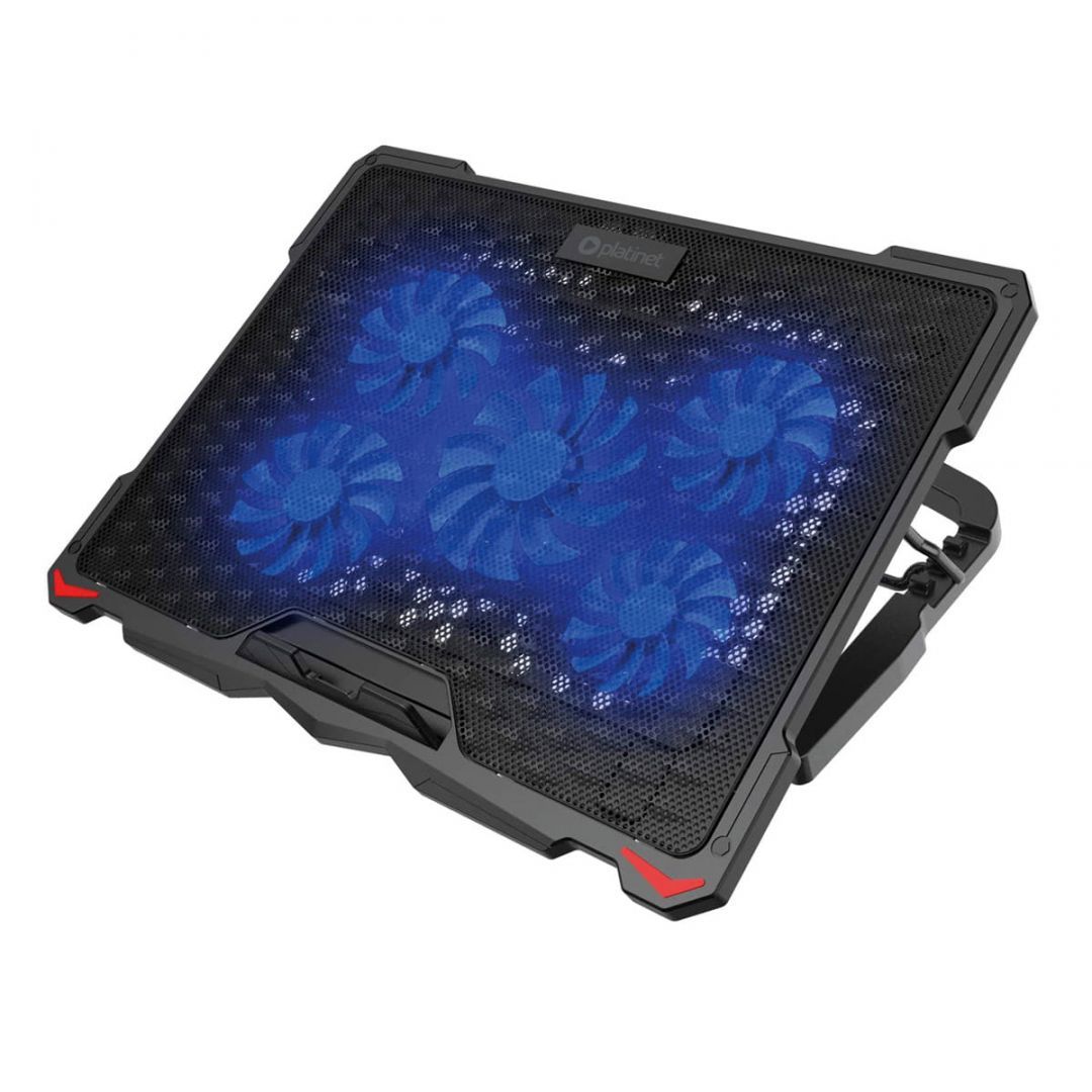 Platinet PLCP5FB Laptop Cooler Pad 5 Fans Blue LED Black