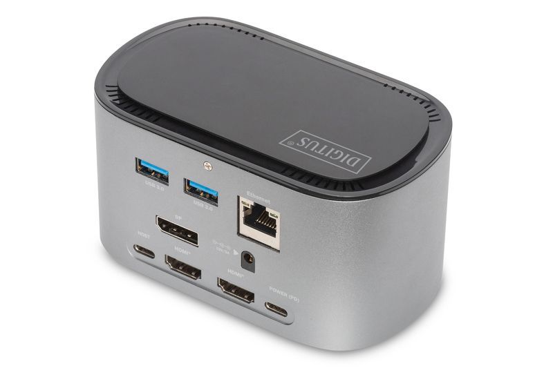 Digitus 11-Port USB-C Docking Station with SSD Enclosure (M.2) Silver