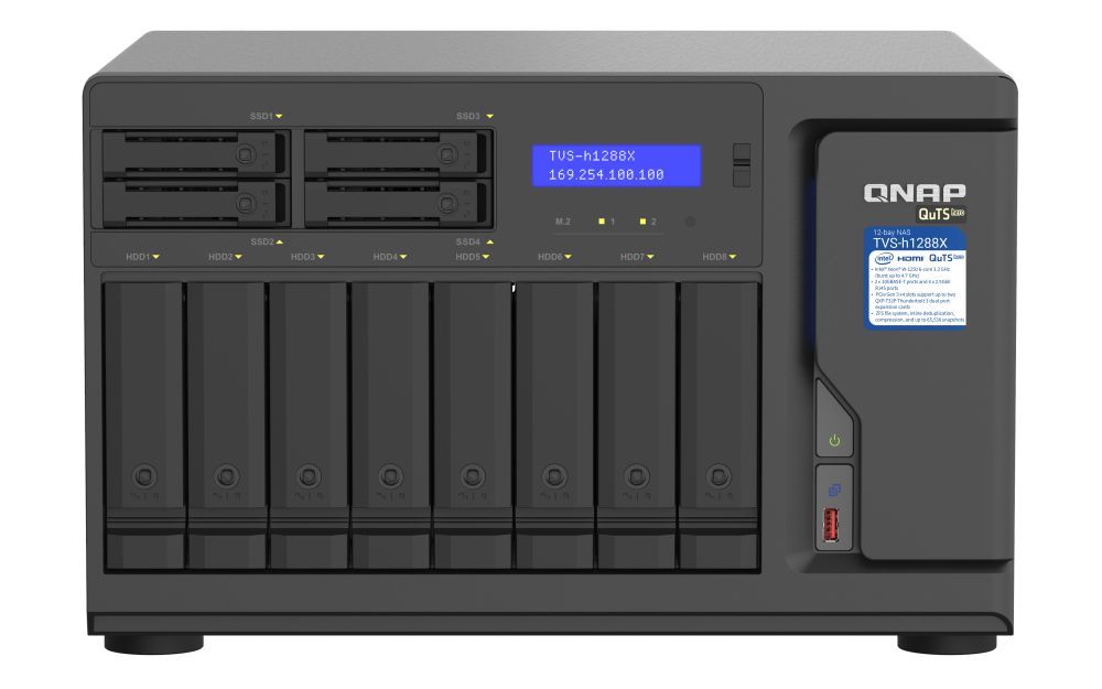 QNAP NAS TVS-H1288X-W1250-16G (16GB) (8xHDD + 4xSSD + 2xM.2 SSD)
