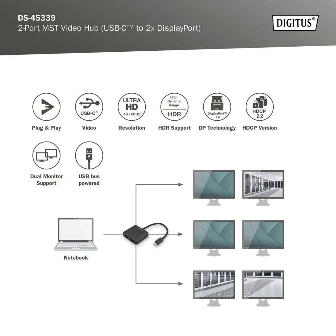 Digitus DS-45339 USB-C Video Docking Station