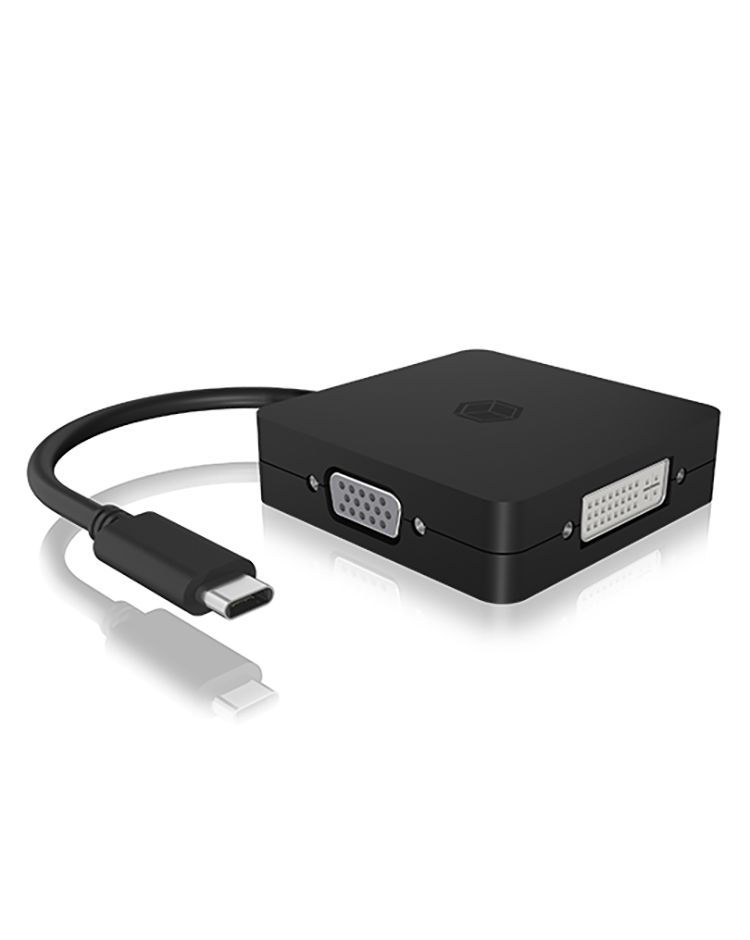 Raidsonic IcyBox IB-DK1104 4-in-1 USB Type-C video adapter Black