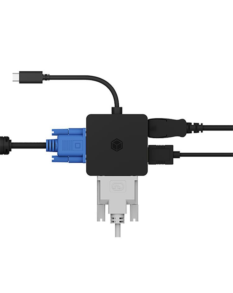 Raidsonic IcyBox IB-DK1104 4-in-1 USB Type-C video adapter Black