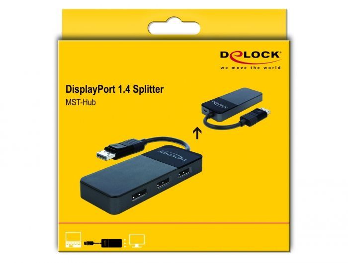 DeLock DisplayPort 1.4 Splitter 1 x DisplayPort in > 3 x DisplayPort out