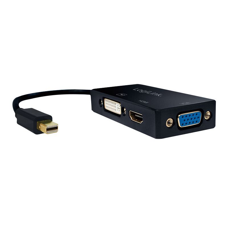 Logilink CV0110 4K miniDisplayPort to DVI/HDMI/VGA Converter Black