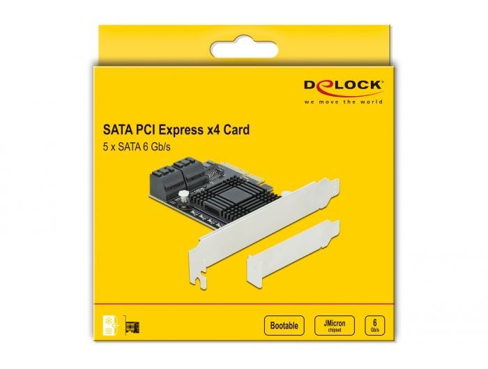 DeLock 5 port SATA PCI Express x4 Card Low Profile Form Factor