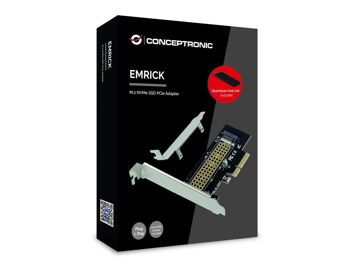 Conceptronic EMRICK05BS M.2 NVMe PCIe Card incl. Heat Sink