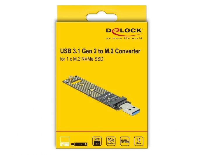 DeLock Converter for M.2 NVMe PCIe SSD with USB 3.1 Gen 2