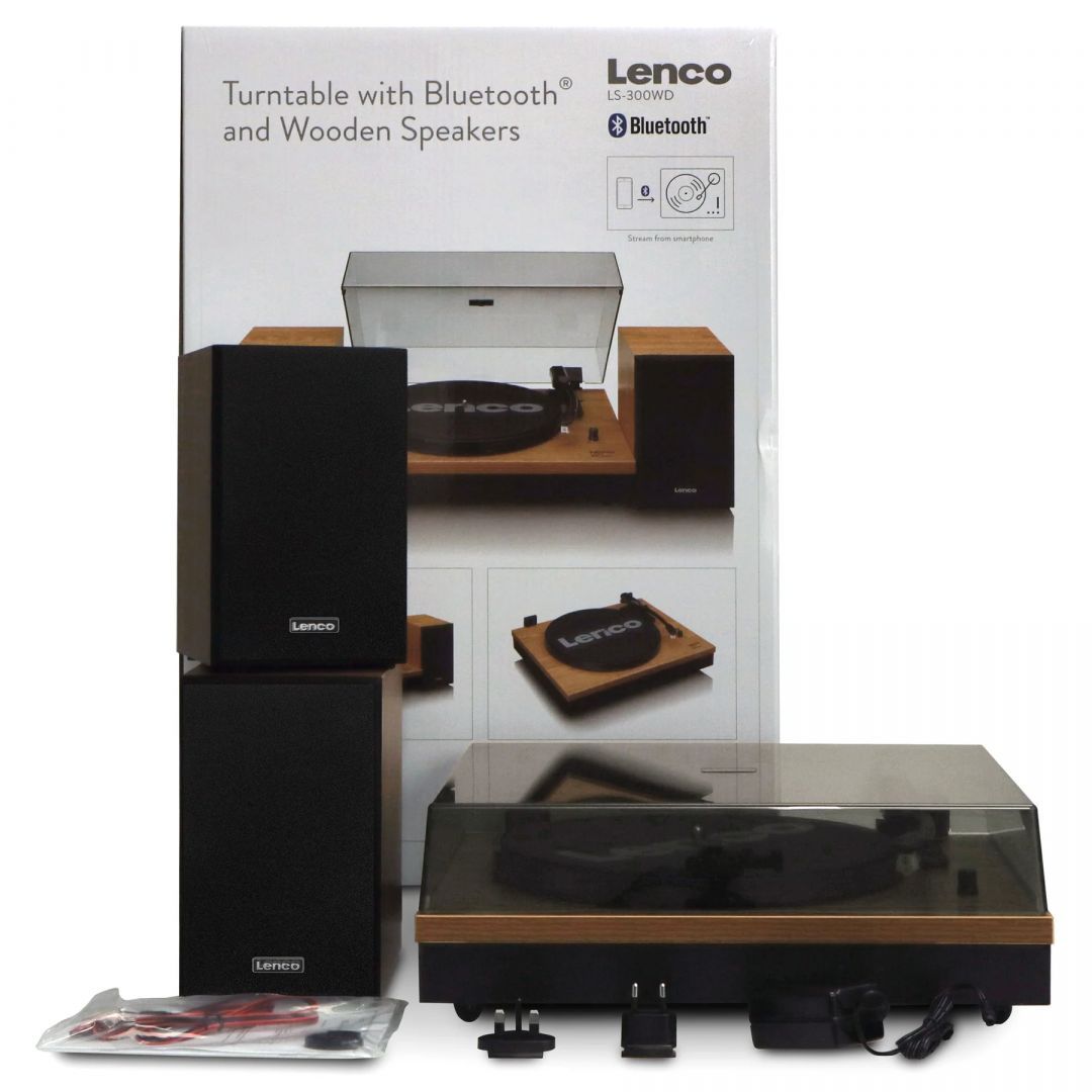 Lenco LS-300 Bluetooth Lemezlejátszó hangszóróval Wood