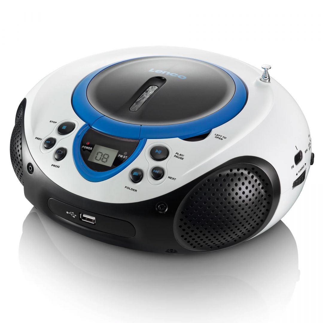 Lenco SCD-38 USB Portable FM radio CD and USB player Blue