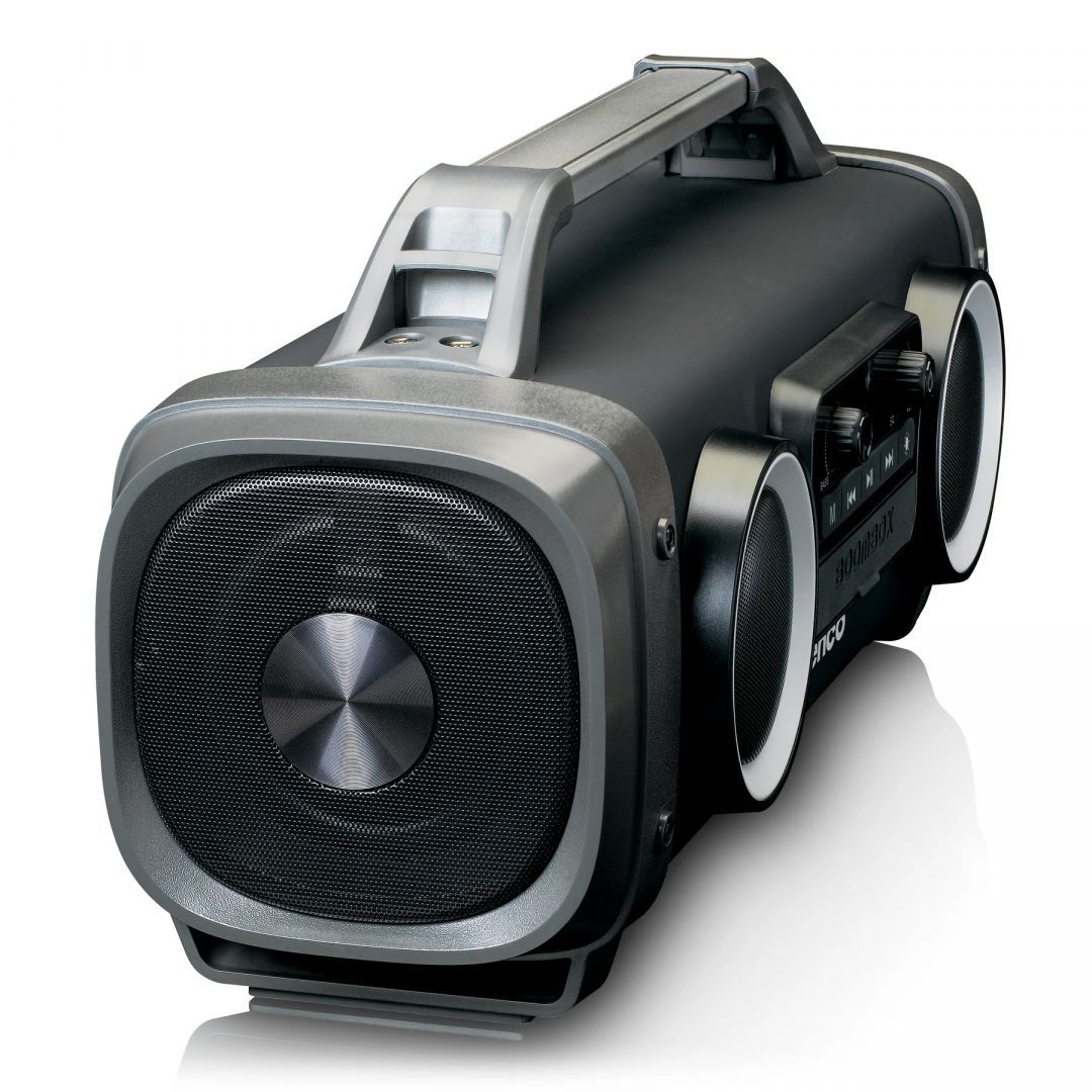 Lenco SPR-100 BK splash proof Bluetooth speaker FM radio USB and SD with Light effects Black