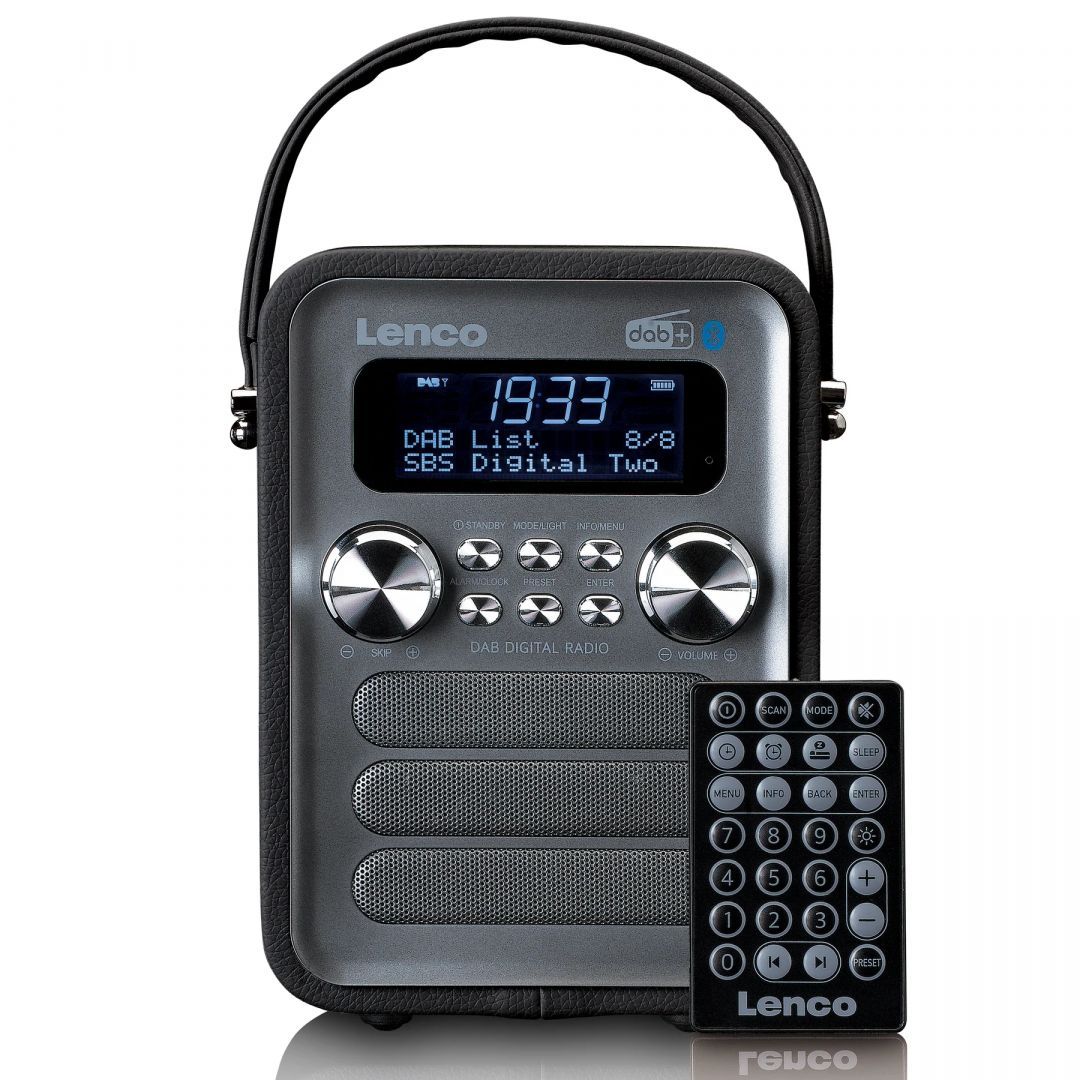 Lenco PDR-051BKSI portable DAB+ FM radio with Bluetooth and aux-input rechargeable battery Black