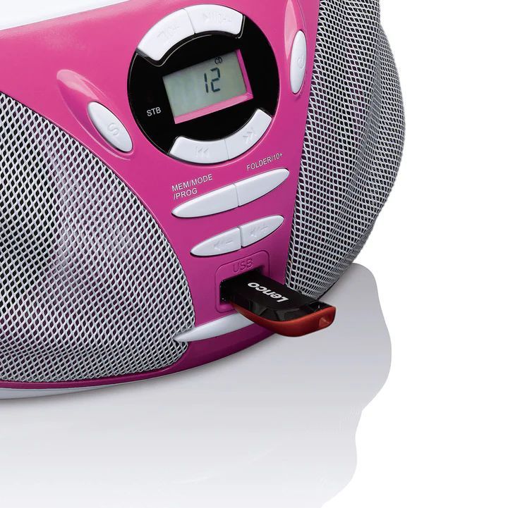 Lenco SCD-300PK portable radio MP3 CD USB Pink