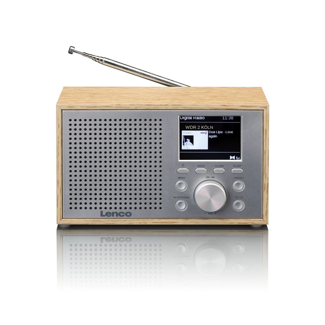 Lenco DAR-017WH Compact and stylish DAB+/FM radio with Bluetooth Oakwood