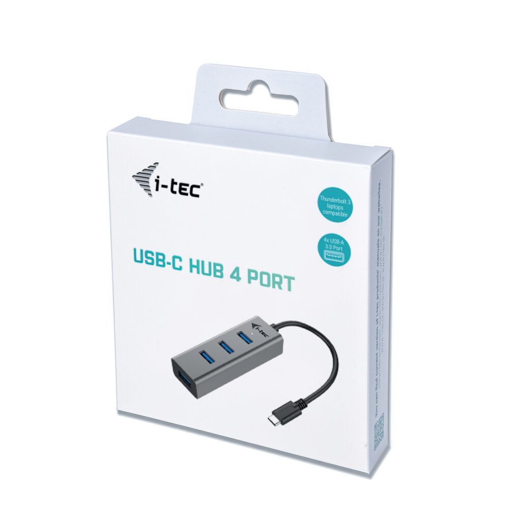 I-TEC 4-port USB-C 3.0 Metal Hub Grey