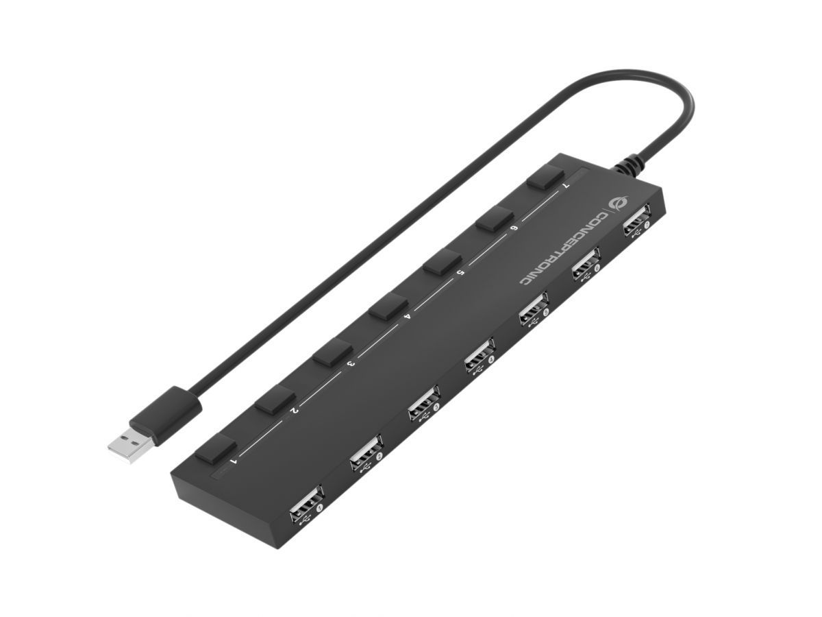 Conceptronic 7-Port USB 2.0 HUB Black