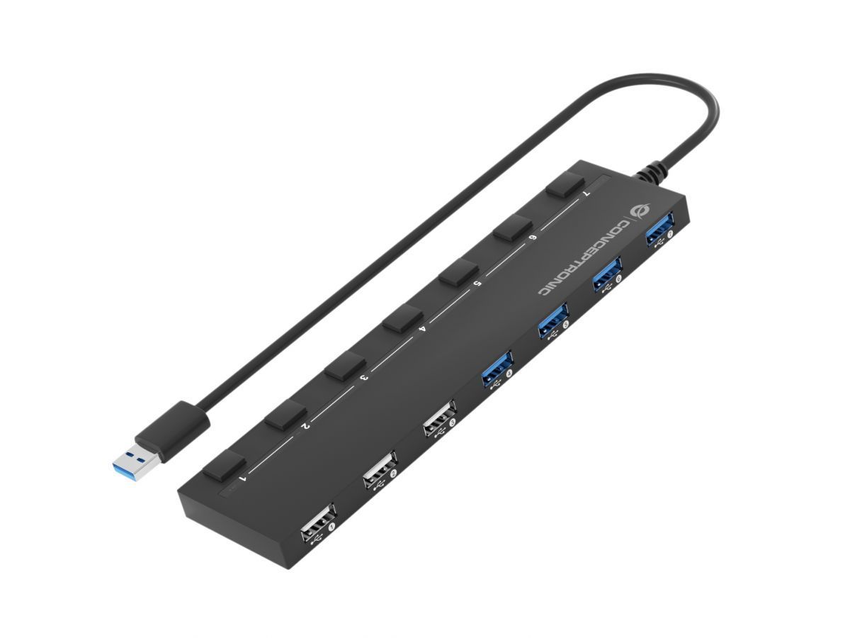 Conceptronic 7-Port USB 3.0/2.0 HUB Black