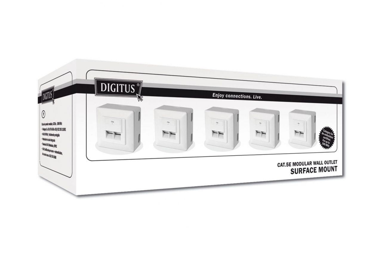 Digitus CAT 5e wall outlet, shielded, 2x RJ45