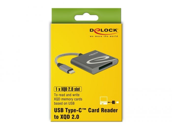 DeLock USB Type-C for XQD 2.0 Card Reader Black