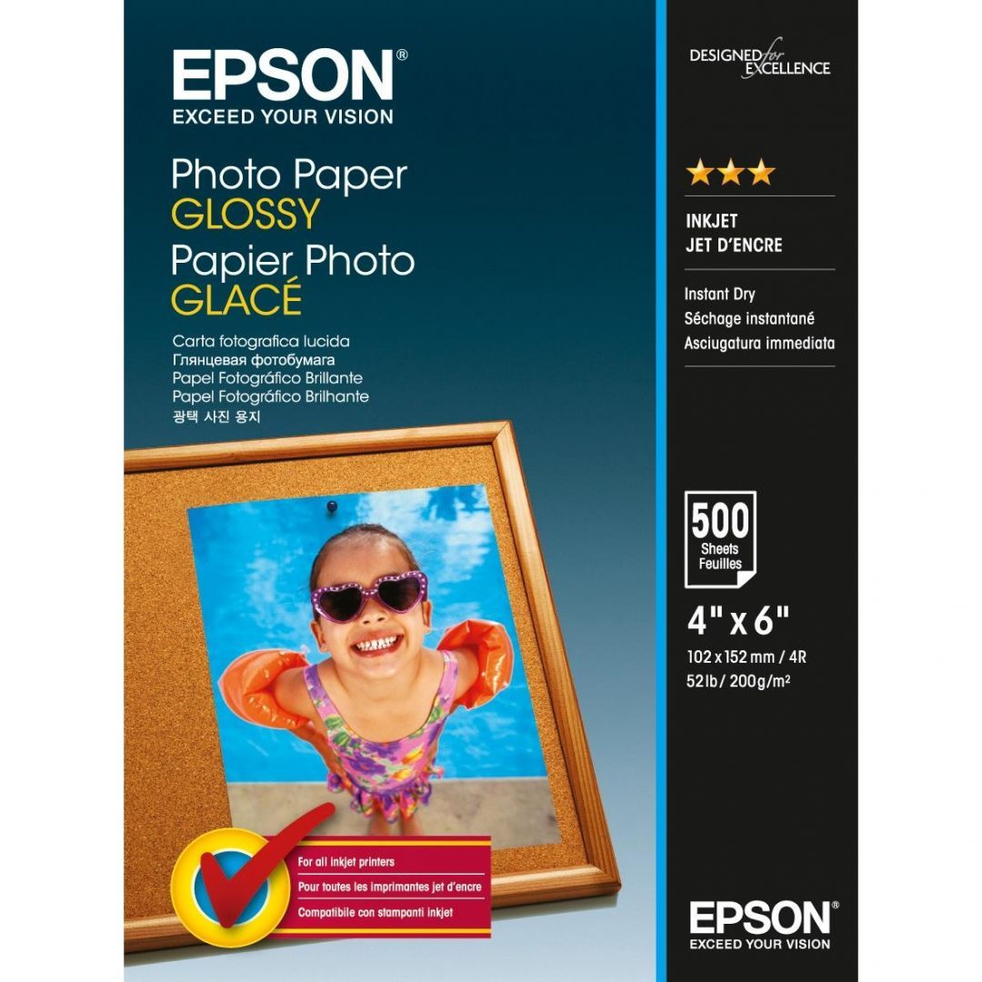 Epson Photo Paper Glossy 200g 10x15cm 500db Fényes Fotópapír