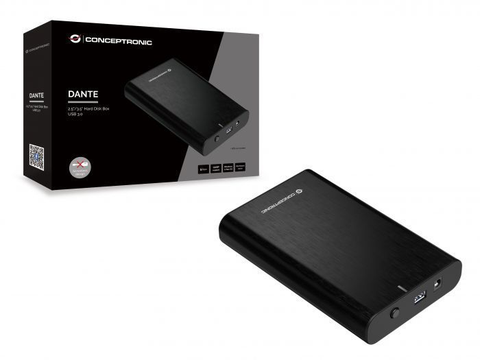 Conceptronic 2,5"/3,5" USB 3.0 SATA HDD/SSD Enclosure Black