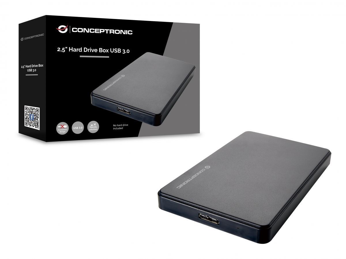 Conceptronic 2,5" USB 3.0 SATAIII HDD/SSD Enclosure Black