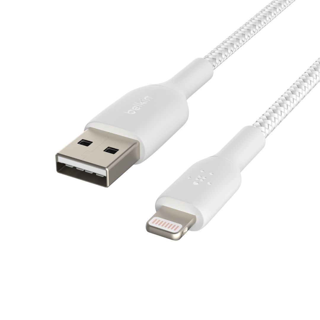 Belkin Braided Lightning to USB-A Cable 2m White