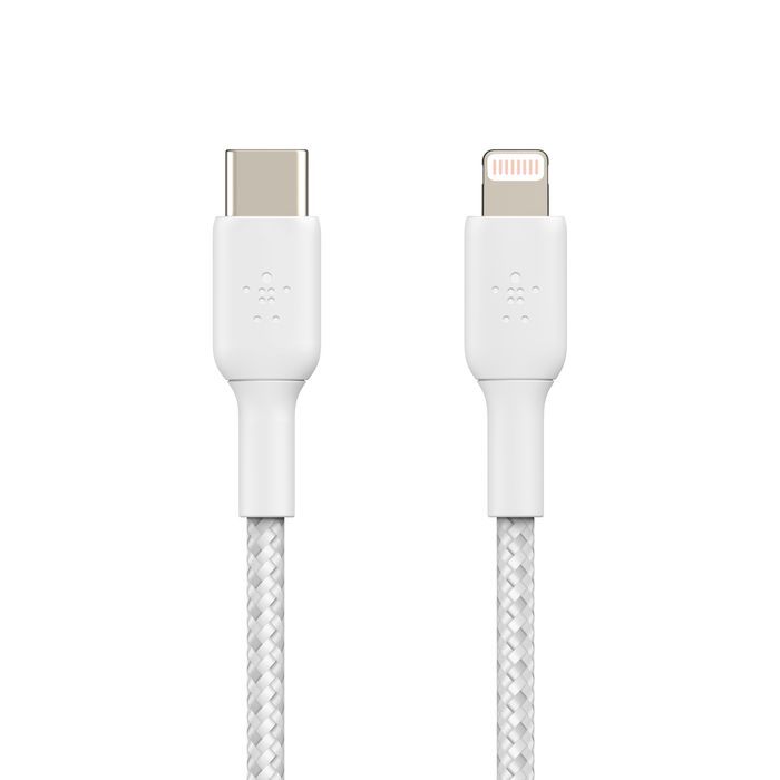 Belkin BoostCharge Braided USB-C to Lightning Cable 1m White