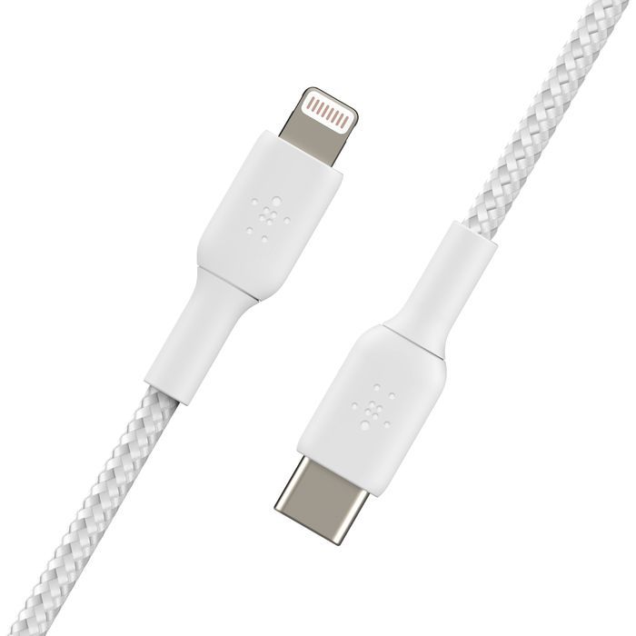 Belkin BoostCharge Braided USB-C to Lightning Cable 1m White