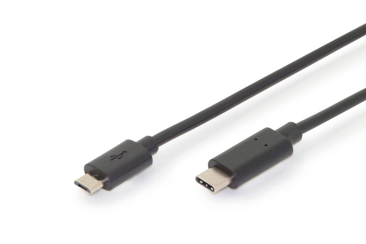 Assmann USB Type-C connection cable, type C to micro B 1,8 Black