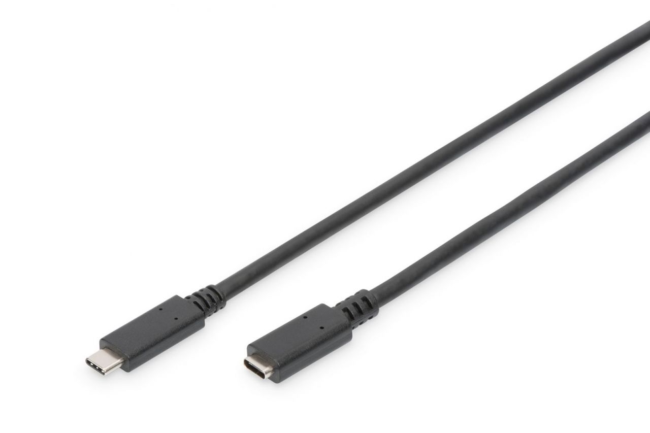 Assmann USB Type-C extension cable, type C 0,7m Black