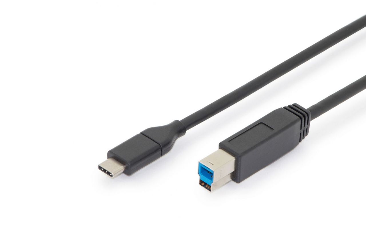Assmann USB Type-C connection cable, type C to B 1m Black