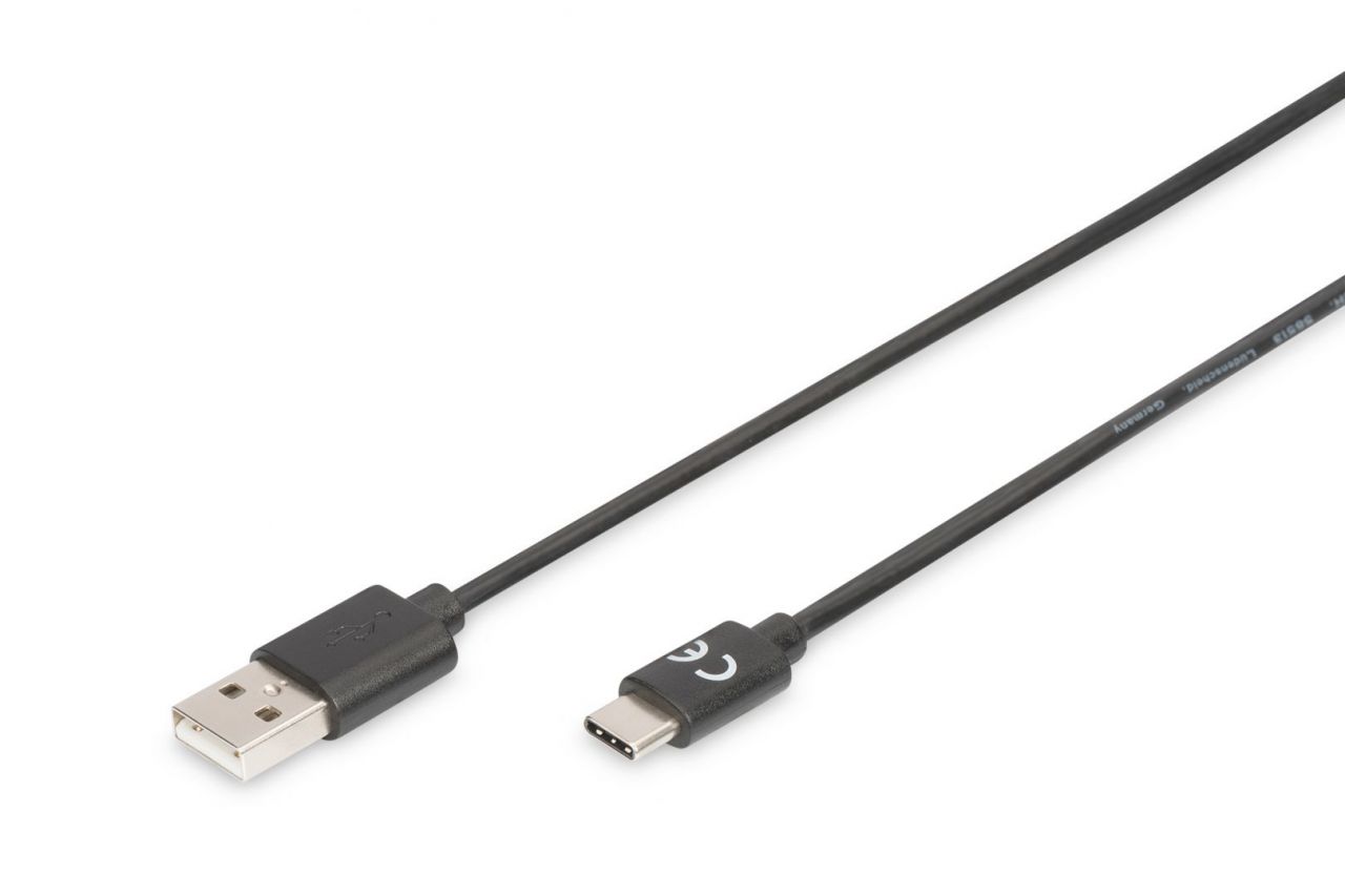 Assmann USB Type-C connection cable, type C to A 1m Black