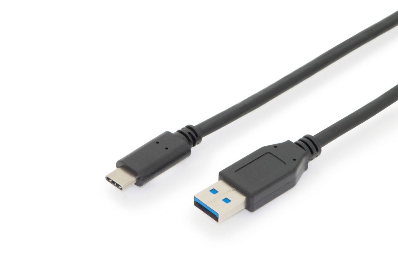 Assmann USB Type-C connection cable, type C to A 1m Black