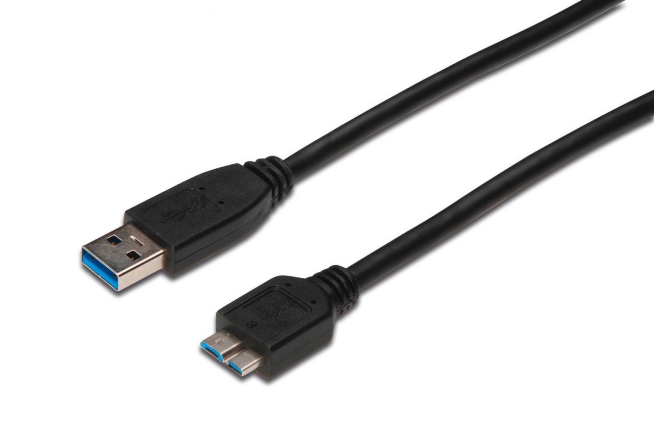 Assmann USB 3.2 connection cable, type A - micro B 1m Black