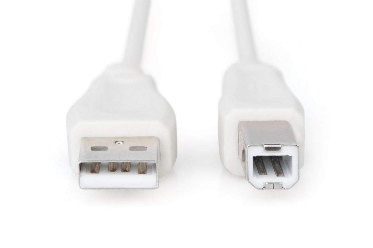 Assmann USB 2.0 connection cable, type A - B 1m Beige