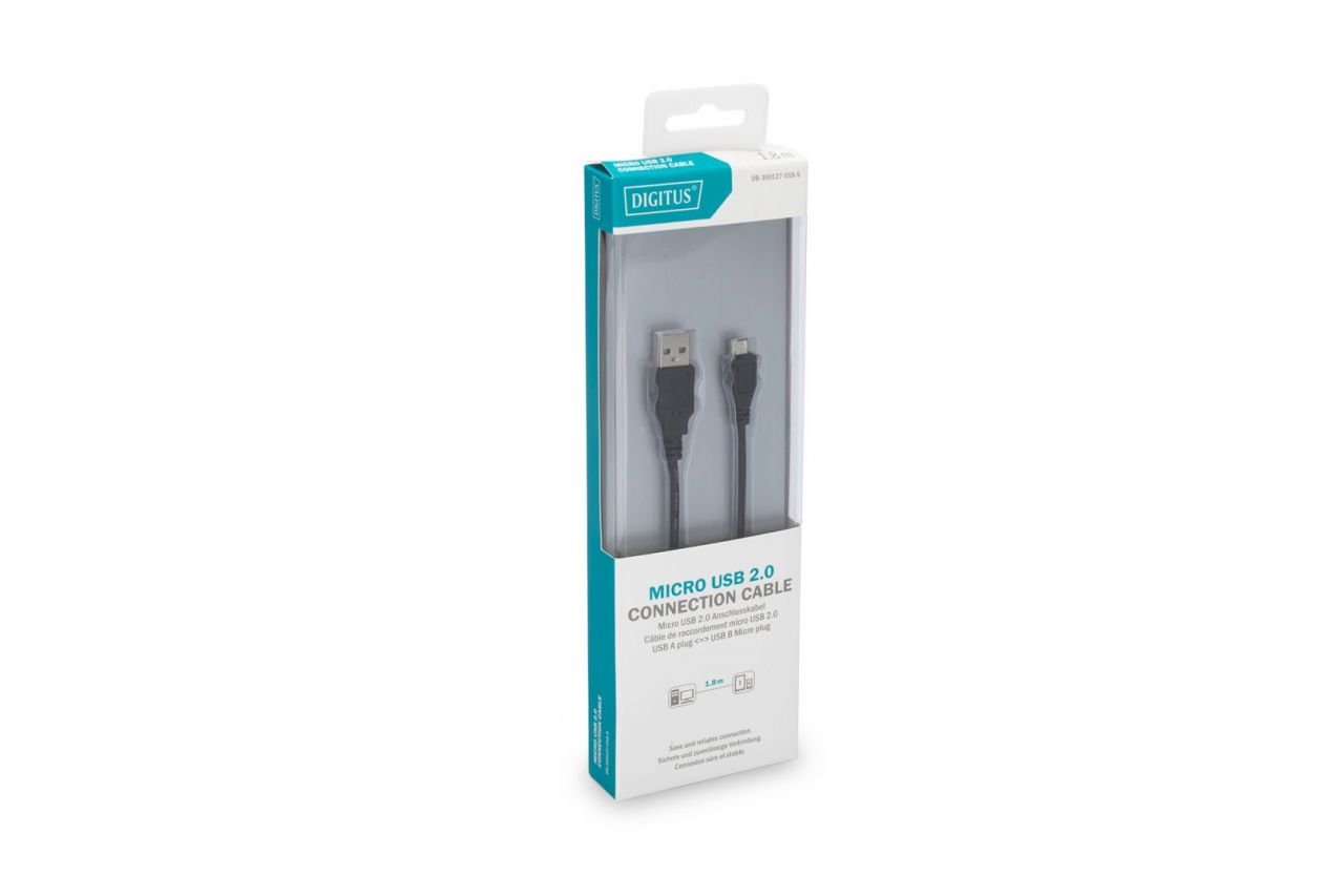 Digitus USB 2.0 connection cable, type A - micro B